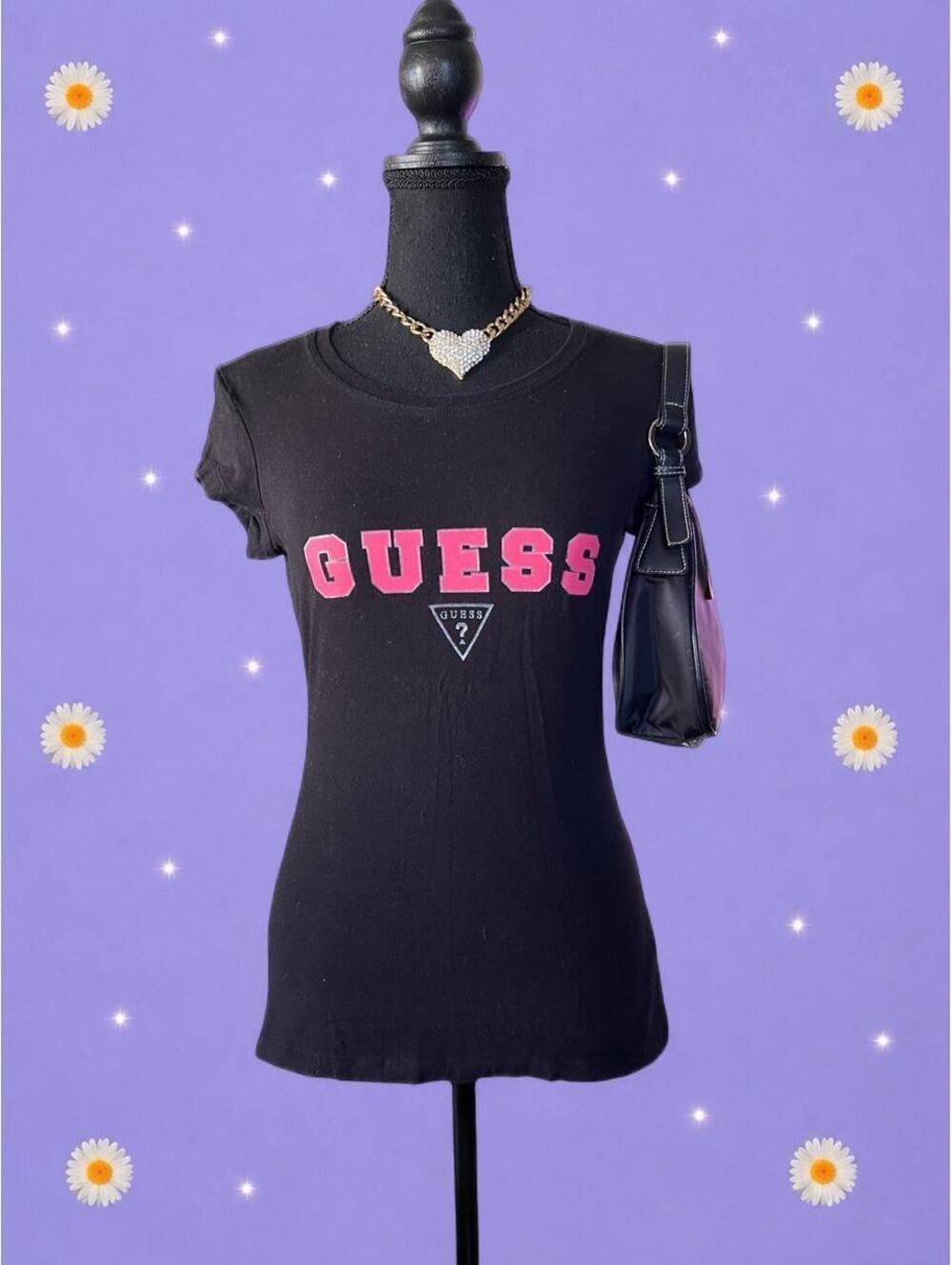 Y2K McBling Coquette Preppy It Girl Guess Baby Tee Size Medium 🩷